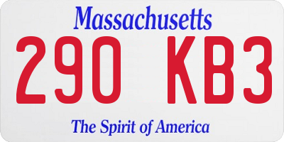 MA license plate 290KB3