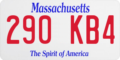 MA license plate 290KB4