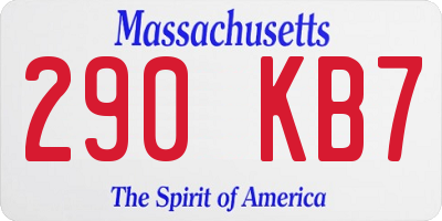 MA license plate 290KB7