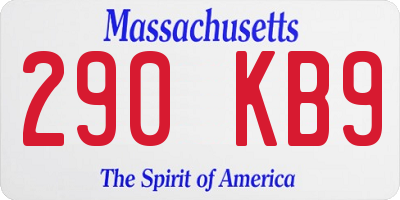 MA license plate 290KB9
