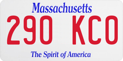 MA license plate 290KC0
