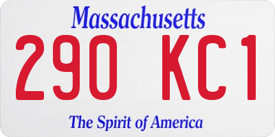 MA license plate 290KC1