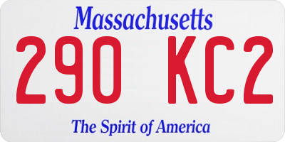 MA license plate 290KC2