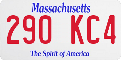 MA license plate 290KC4