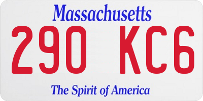 MA license plate 290KC6