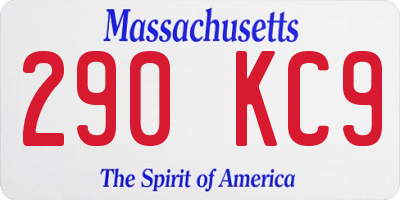 MA license plate 290KC9