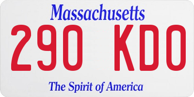 MA license plate 290KD0