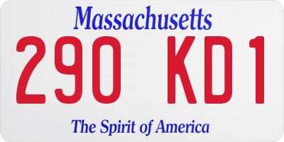 MA license plate 290KD1