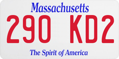 MA license plate 290KD2