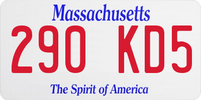 MA license plate 290KD5