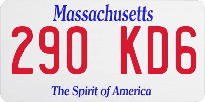 MA license plate 290KD6