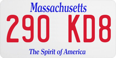 MA license plate 290KD8