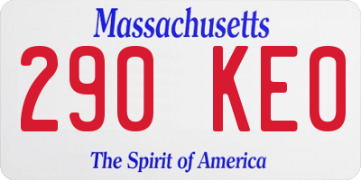 MA license plate 290KE0