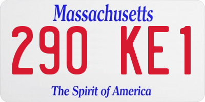MA license plate 290KE1