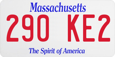 MA license plate 290KE2