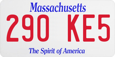 MA license plate 290KE5