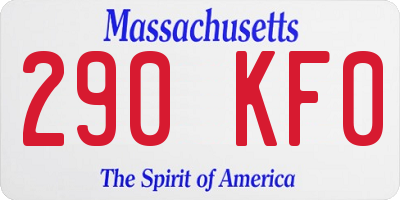 MA license plate 290KF0