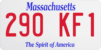 MA license plate 290KF1