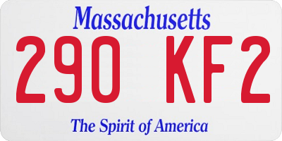 MA license plate 290KF2