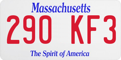 MA license plate 290KF3