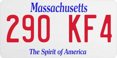 MA license plate 290KF4