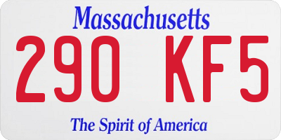 MA license plate 290KF5