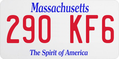 MA license plate 290KF6