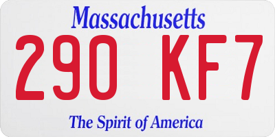 MA license plate 290KF7