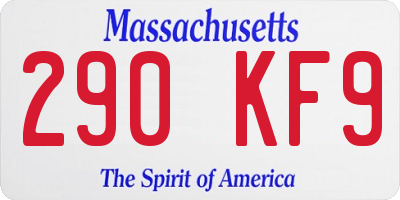 MA license plate 290KF9