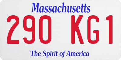 MA license plate 290KG1