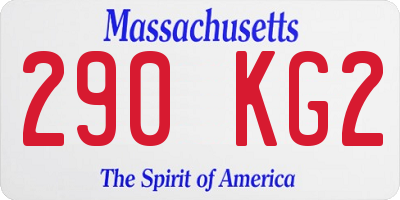MA license plate 290KG2