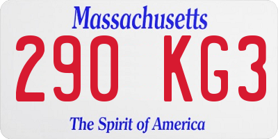 MA license plate 290KG3