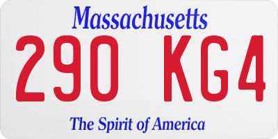MA license plate 290KG4
