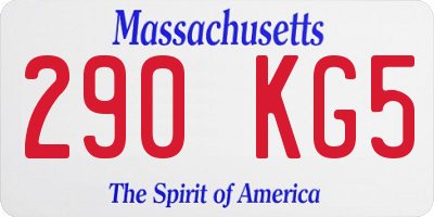 MA license plate 290KG5