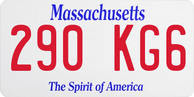 MA license plate 290KG6