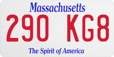 MA license plate 290KG8