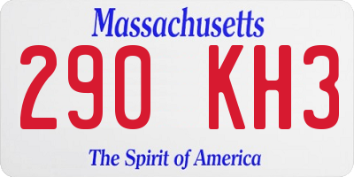 MA license plate 290KH3