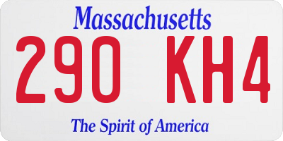 MA license plate 290KH4