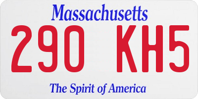 MA license plate 290KH5
