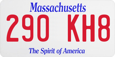MA license plate 290KH8