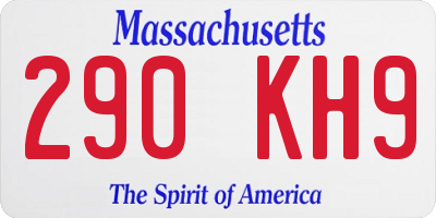 MA license plate 290KH9