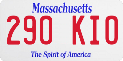 MA license plate 290KI0