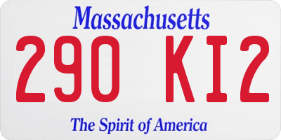 MA license plate 290KI2
