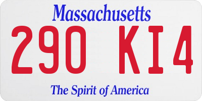 MA license plate 290KI4
