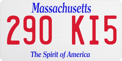 MA license plate 290KI5