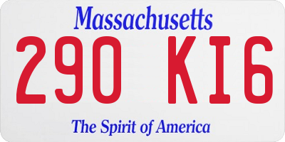 MA license plate 290KI6