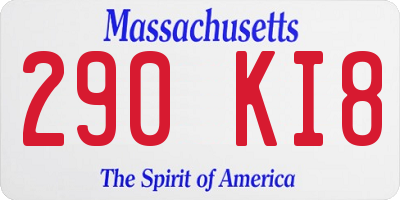 MA license plate 290KI8