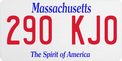 MA license plate 290KJ0