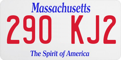 MA license plate 290KJ2