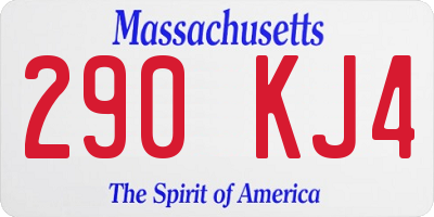 MA license plate 290KJ4